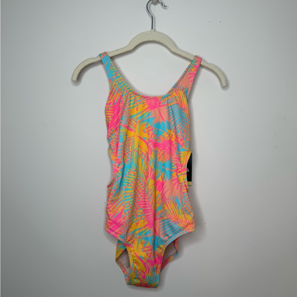 NWT Girls One-Piece Swimsuit – Tropical Print 🌴🌈